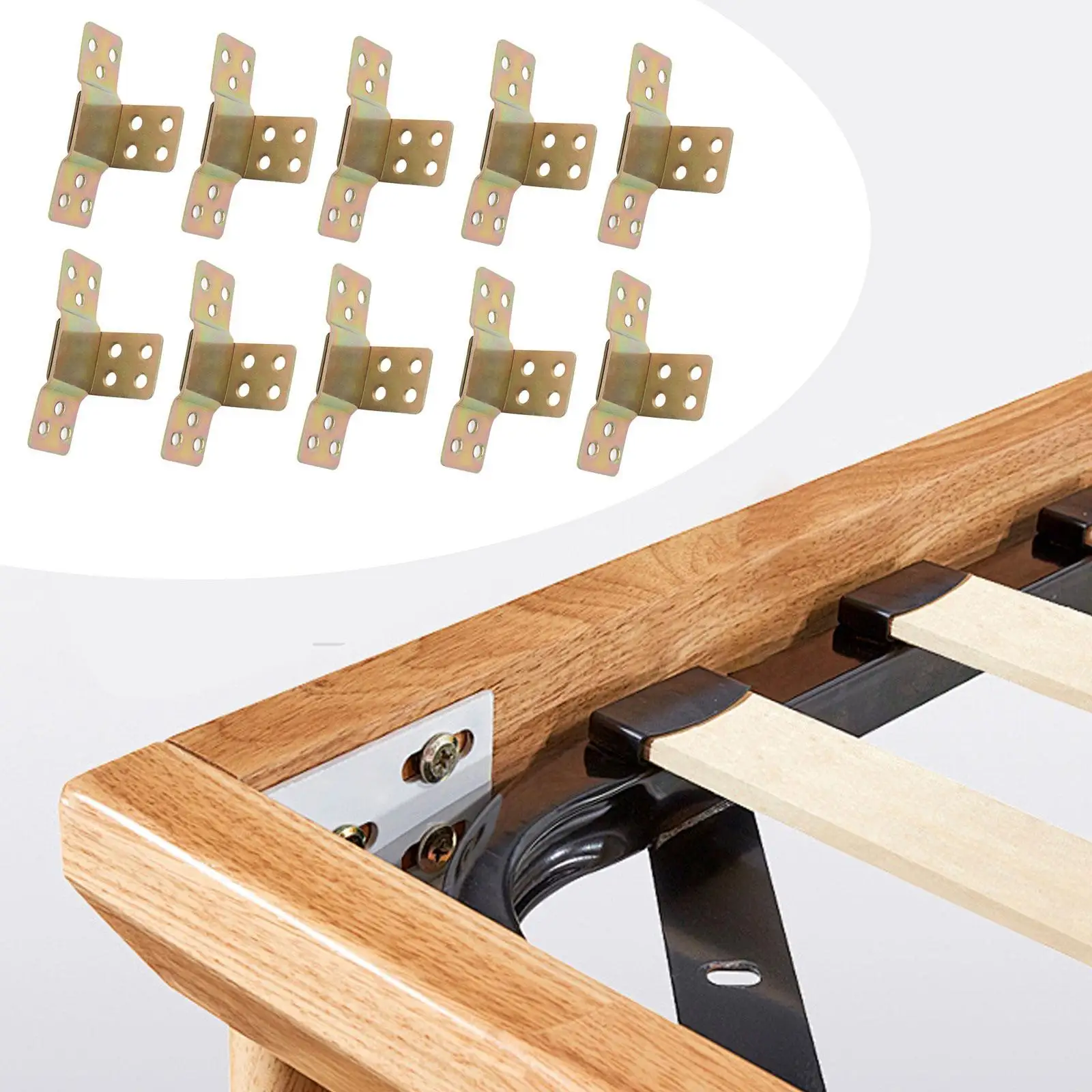 10 Pieces Bed Rail Brackets Metal Fittings Easy to Install Accessories Professional Fixing Connectors Fasteners Bed Hinges image 3
