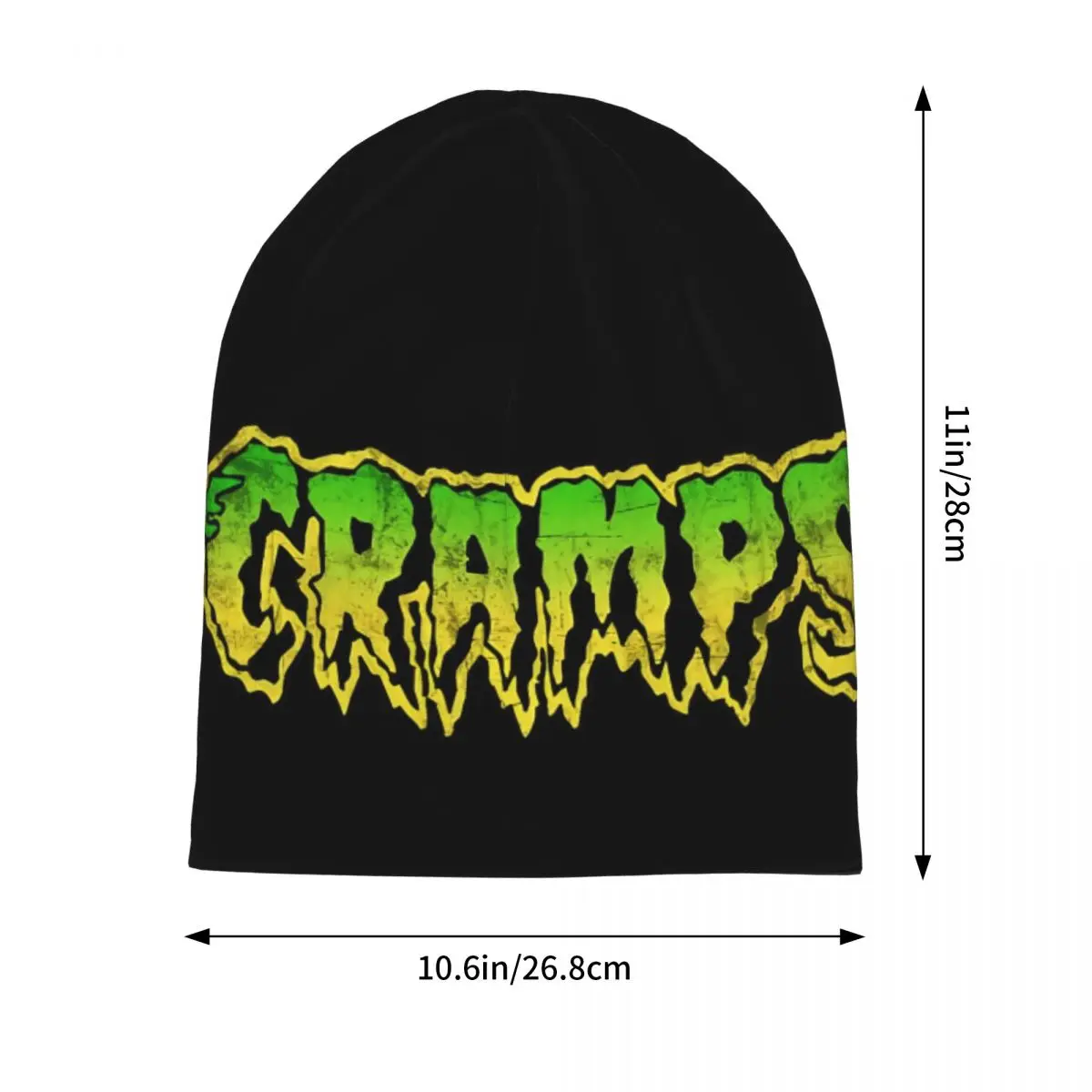 Men Women The Cramps Green Logo Beanies Hat Accessories Luxury Vintage Punk Rock Head Wrap Bonnet Knitting Hats