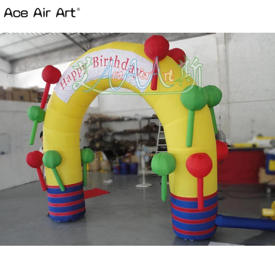 Arco inflable atractivo de 3mLX3mH, arco de caramelo para eventos al aire libre, fiesta de feliz cumpleaños/regalo como regalo para un amigo