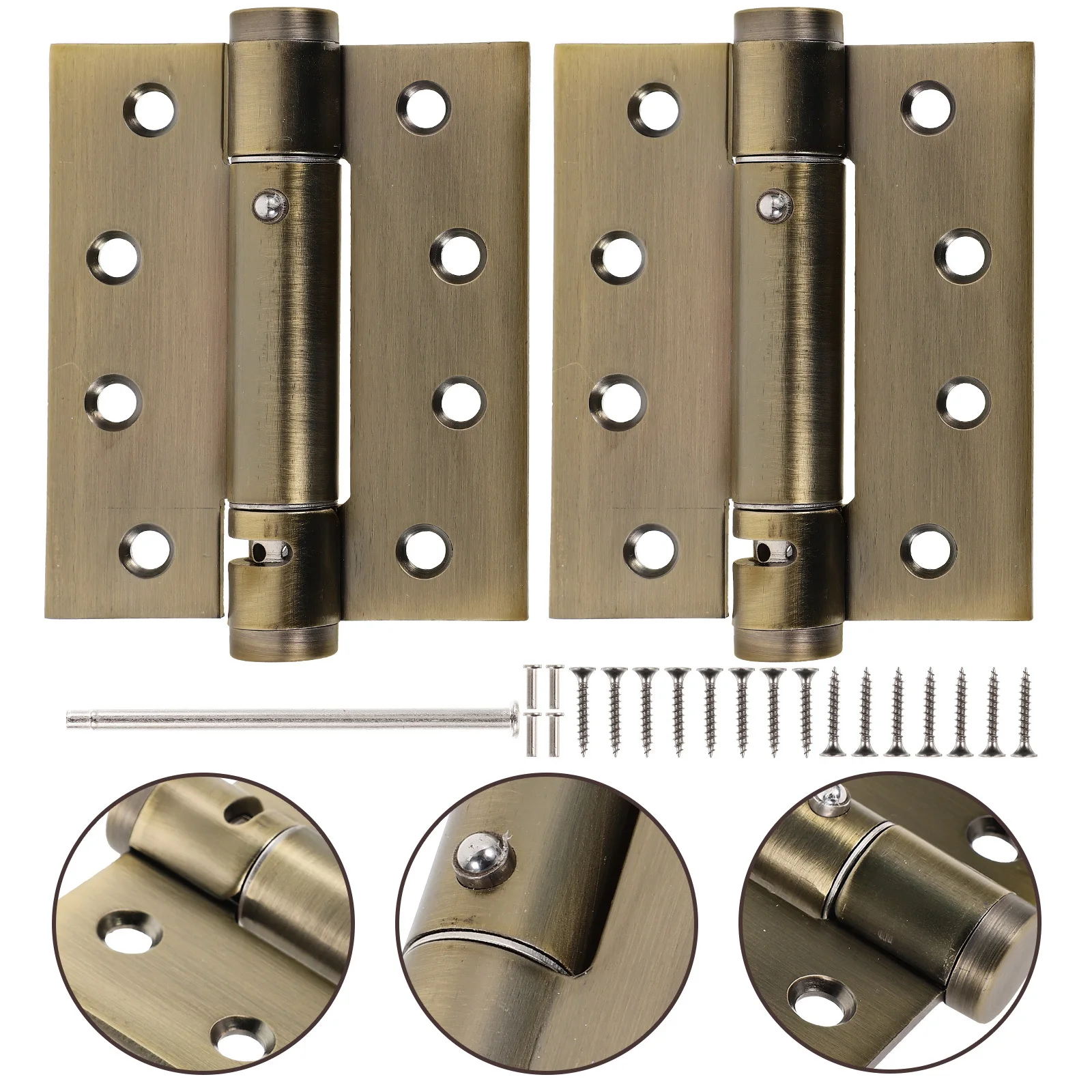 

2pcs Self Closing Door Hinges Heavy Duty Aluminum Alloy For Screen Wood Door Spring Loaded Hinge Residential Exterior