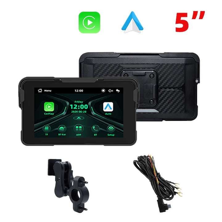 

EKIY IP 67 18-language WIFI BT5.0 Motorcycle Carplay 5Inch Wireless CarPlay Android Auto Screen Motorcycle Navigation with TPMS