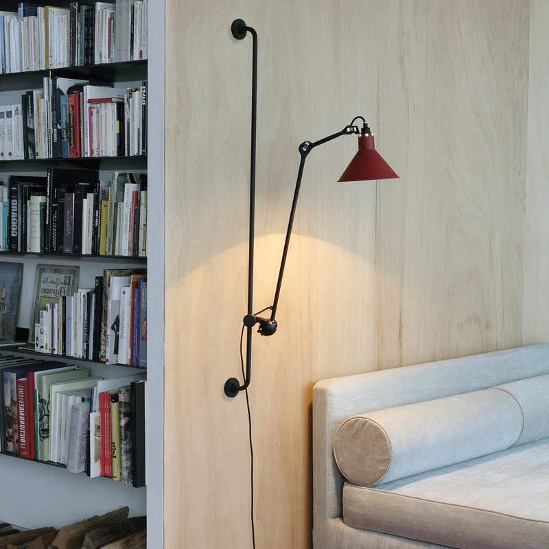 Moderne, minimalistische Wandlampen aus Schmiedeeisen mit langem Arm, LED-Leuchten, drehbar, amerikanisches Schlafzimmer, Küche, Wohnzimmer, Restaurant, Wandlampen