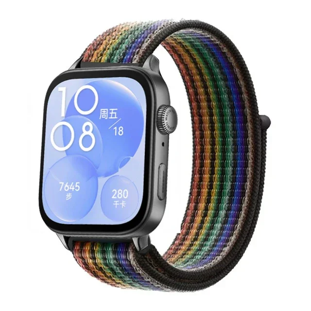 Tali nilon untuk jam tangan Huawei Fit 3 jam tangan pintar olahraga bernapas dan nyaman gelang pengganti untuk jam tangan Huawei Fit 3