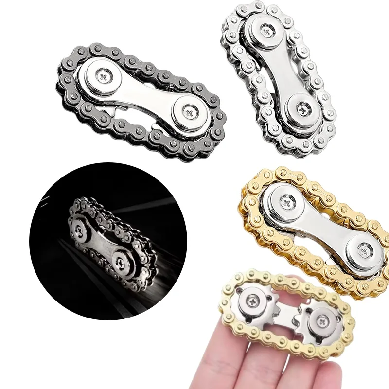 Tandwielen Vliegwiel Vingertop DIY Gyro Fidget Spinner Antistress Angst Metalen Fietskettingen EDC Speelgoed Voor Volwassen Kinderen