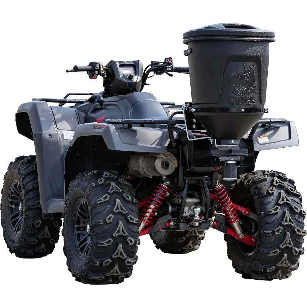 ATVS15A ATV Transmissão Espalhador, Caça Deer Alimentador, Semente, Fertilizante, Sal Rocha e Mais, Todas as Estações, Todas as Estações