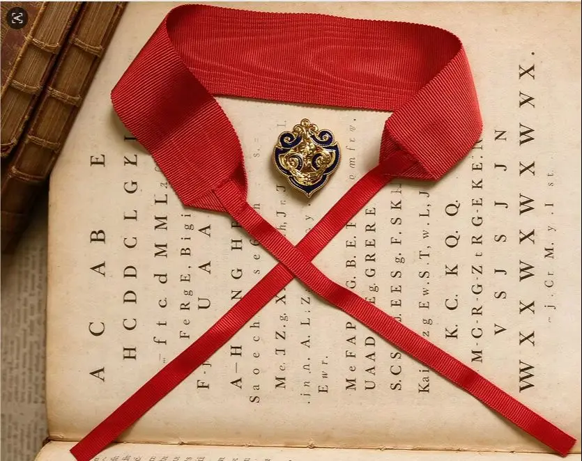 Reproduction Order of the Golden Fleece Sash Badge, Golden Fleece Medal Red Ribbon Accessories, Knight Order Replica