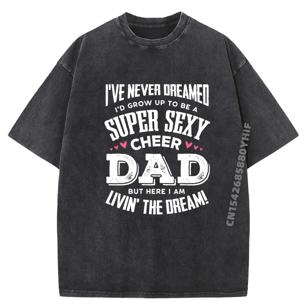 

Latest Graphic Tshirt Funny Cheerleading Dad Father Cheer Dad 3D Printed T Shirts Mens Minimalist Washed Shirt