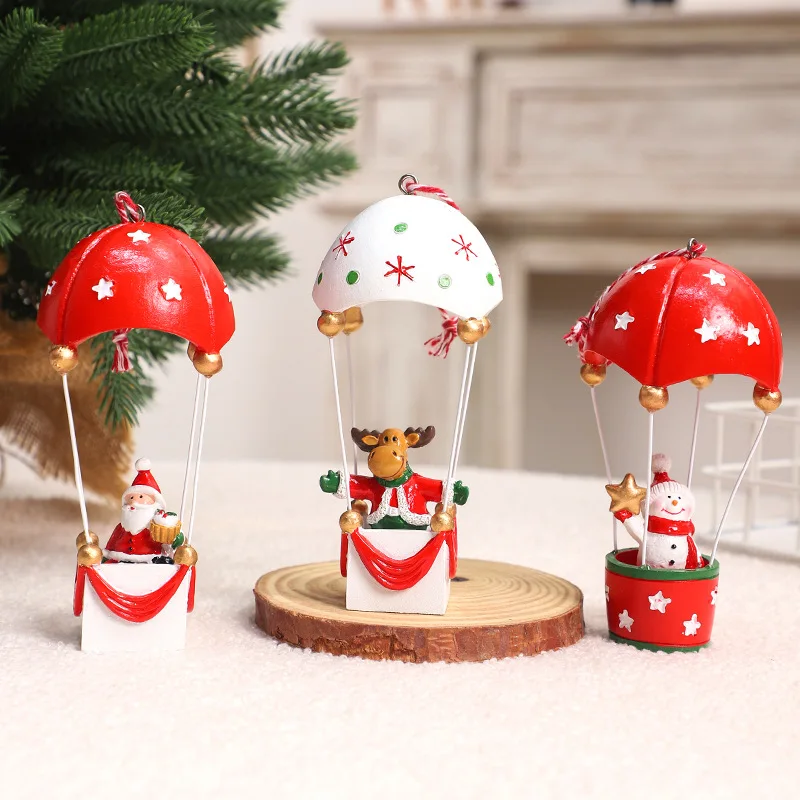 

Christmas Decorations Hot Air Balloon Resin Ornaments Christmas Figurines Christmas Crafts Supplies Xmas Desktop Ornament Gifts