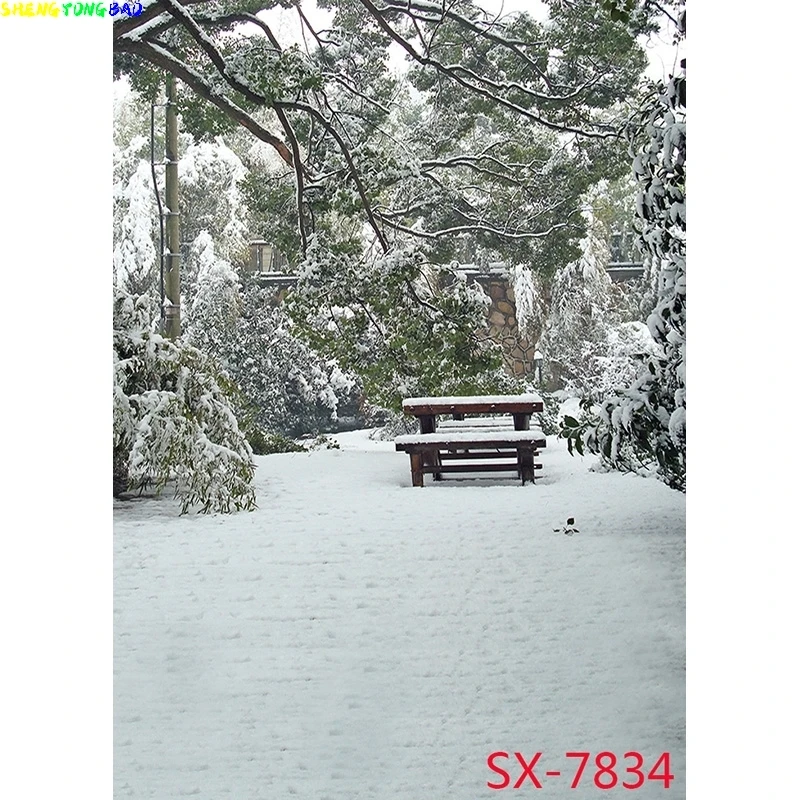 Vinyl Winter Snow Scene Photography Background Snowflake Forest Photo Backdrops Studio Photography PropsYXFL-76