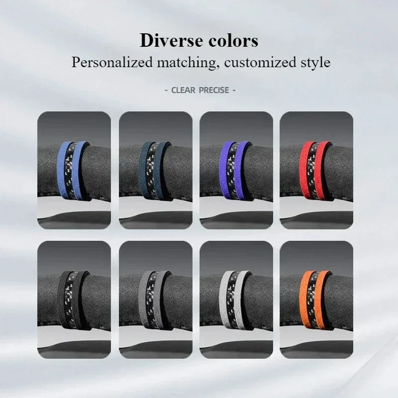 Universal Car Styling Center Line Sticker Steering Wheel Marker Suede Splicing Label Trim for Tesla BMW Audi Car Accessories
