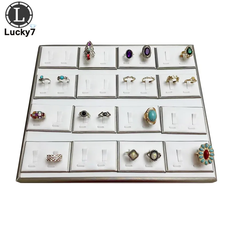 

16-Grid Double Rings Tray Jewelry Display Counter Window Showcase Jewelry Storage Organizer Ring Display Earrings