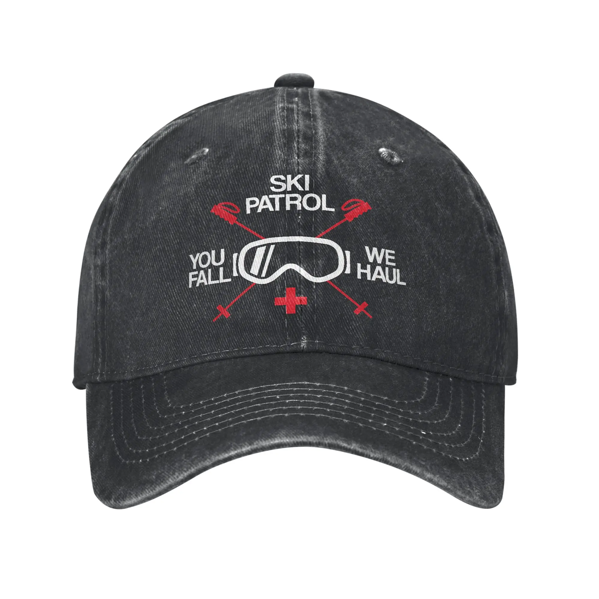 Ski Patrol You Fall We Haul Gorra de béisbol a la moda, sombrero a prueba de viento para hombre, sombrero para uso diario