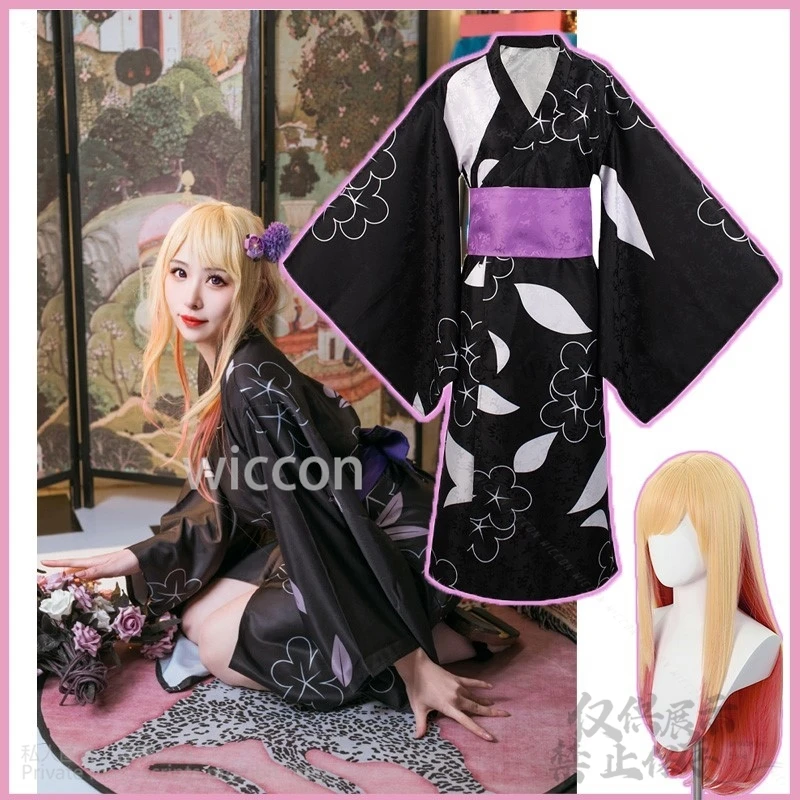 

My Dress Up Suitplay Marin Darling Kitagawa Suittume Japanese Kimono Lolita Suit Halloween Christmas Party Y2Ks Wigs Cosplay