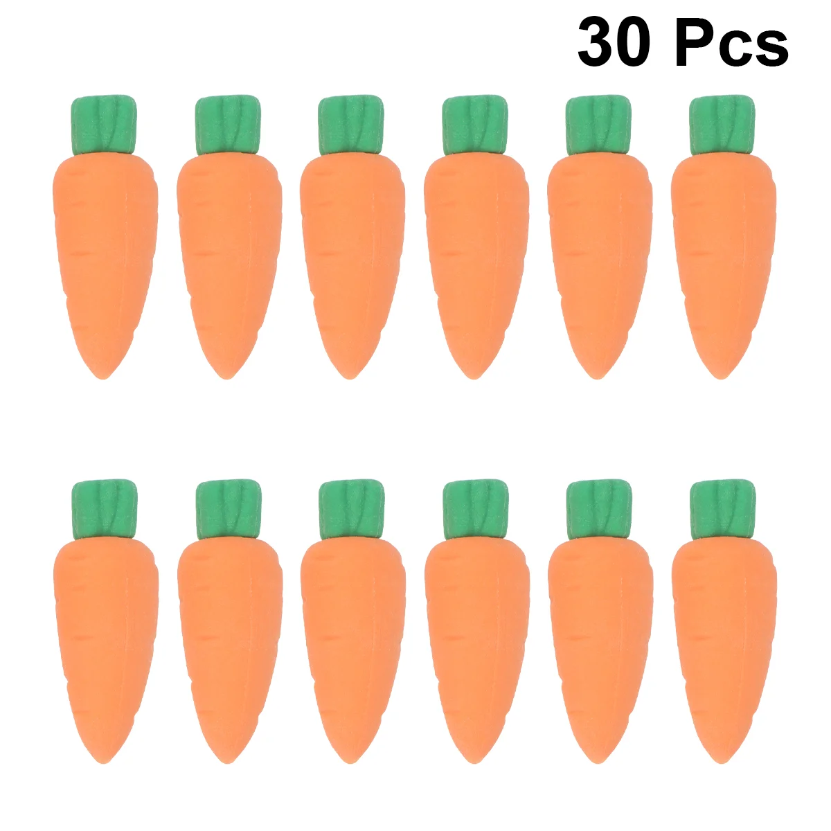 

30 Pcs Carrot Shaped Erasers Kids Student Supplies Soft Stationery Pencil Rubbers Gifts School Prizes