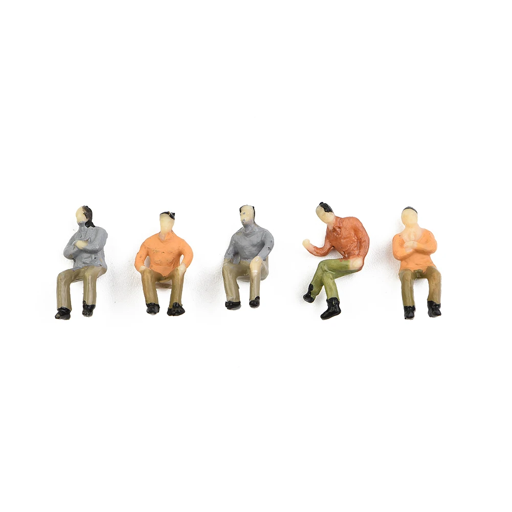 60 Pcs All Seated 1:87 Painted Figures Passenger HO Scale Sitting Painted People Figures Model DIY Cafts Home Garden Decoration