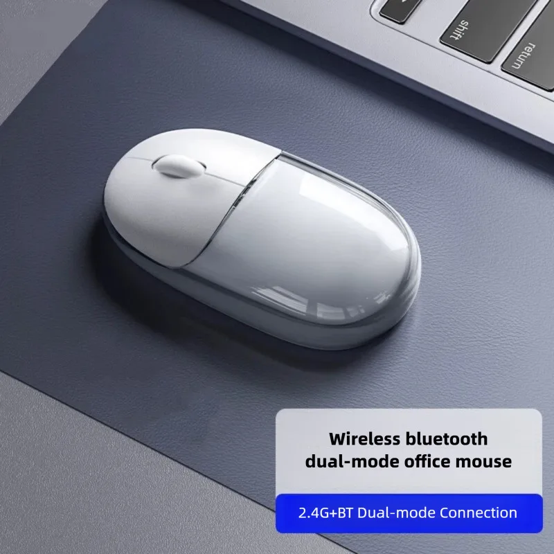 

Ice Feeling Transparent Bluetooth Wireless Dual-mode Office Mouse Ergonomic Rechargeable Silent Small Mause For Desktop Notebook