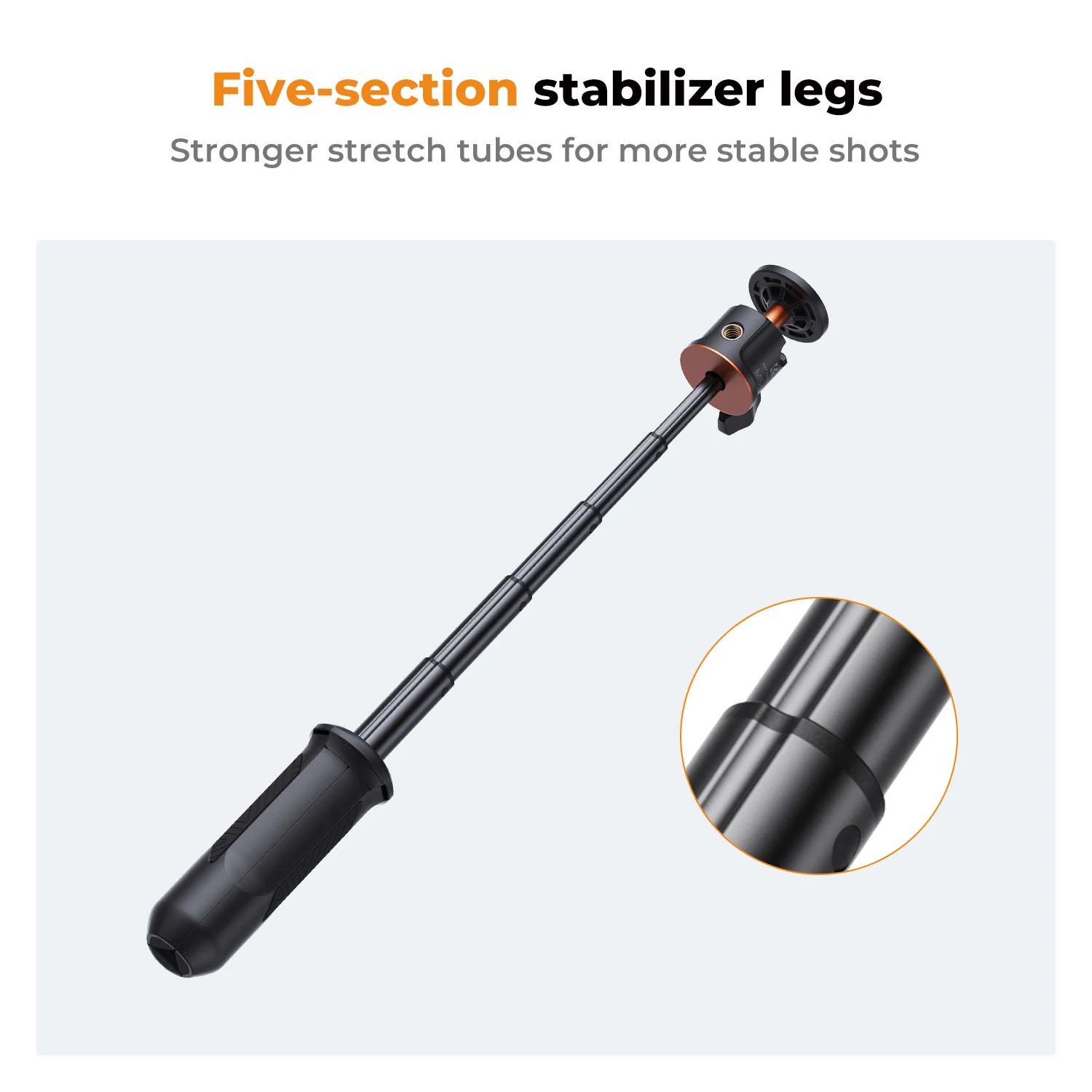 K&F Concept Selfie Stick Tripod 360 Degree Rotation Mini Phone Stand with Ball Head and Cold Shoe Mount for Smartphone Black - Image 6