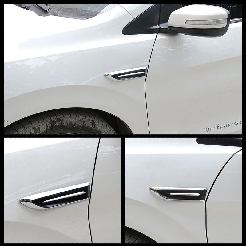 Car Body Decoration False Wind Mouth Side Modification Electroplated Wind Mesh Blade Fender Sticker Exterior Decorative Sticker - view 4