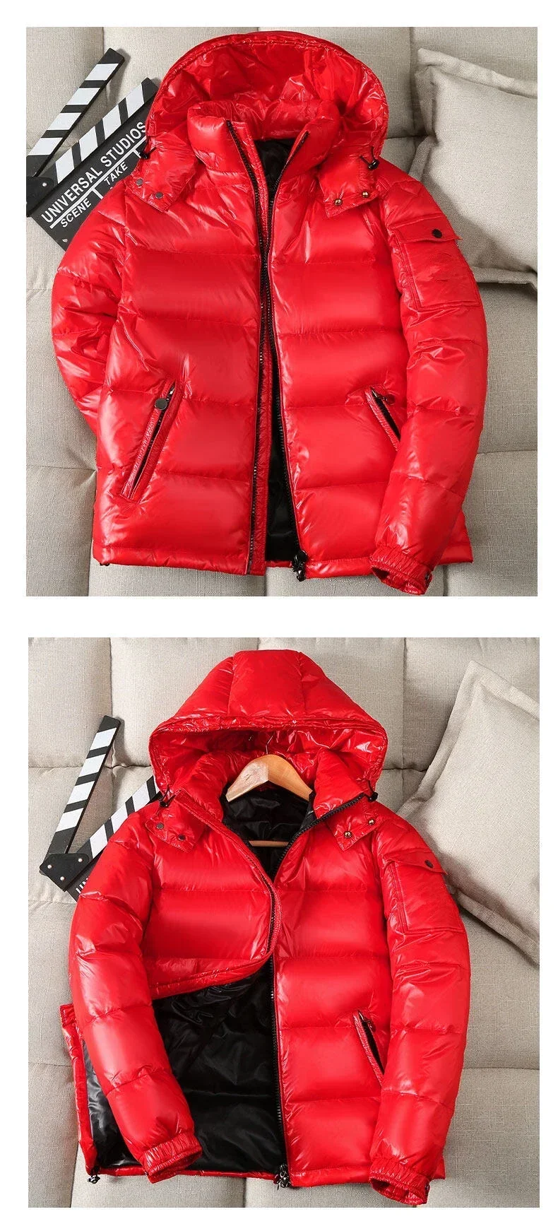 Men Windproof Down Jacket Down Jackets High Quality Coat Fashion Winter Warm Thick Brand Fashion Thickened Parkas Glossy Coats
