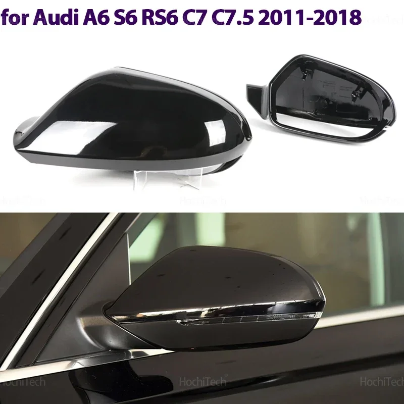 

Carbon Fiber Look Black Rearview Side Car Mirror cover Caps for Audi A6 S6 RS6 C7 C7.5 2011 2012 2013 2014 2015 2016 2017 2018