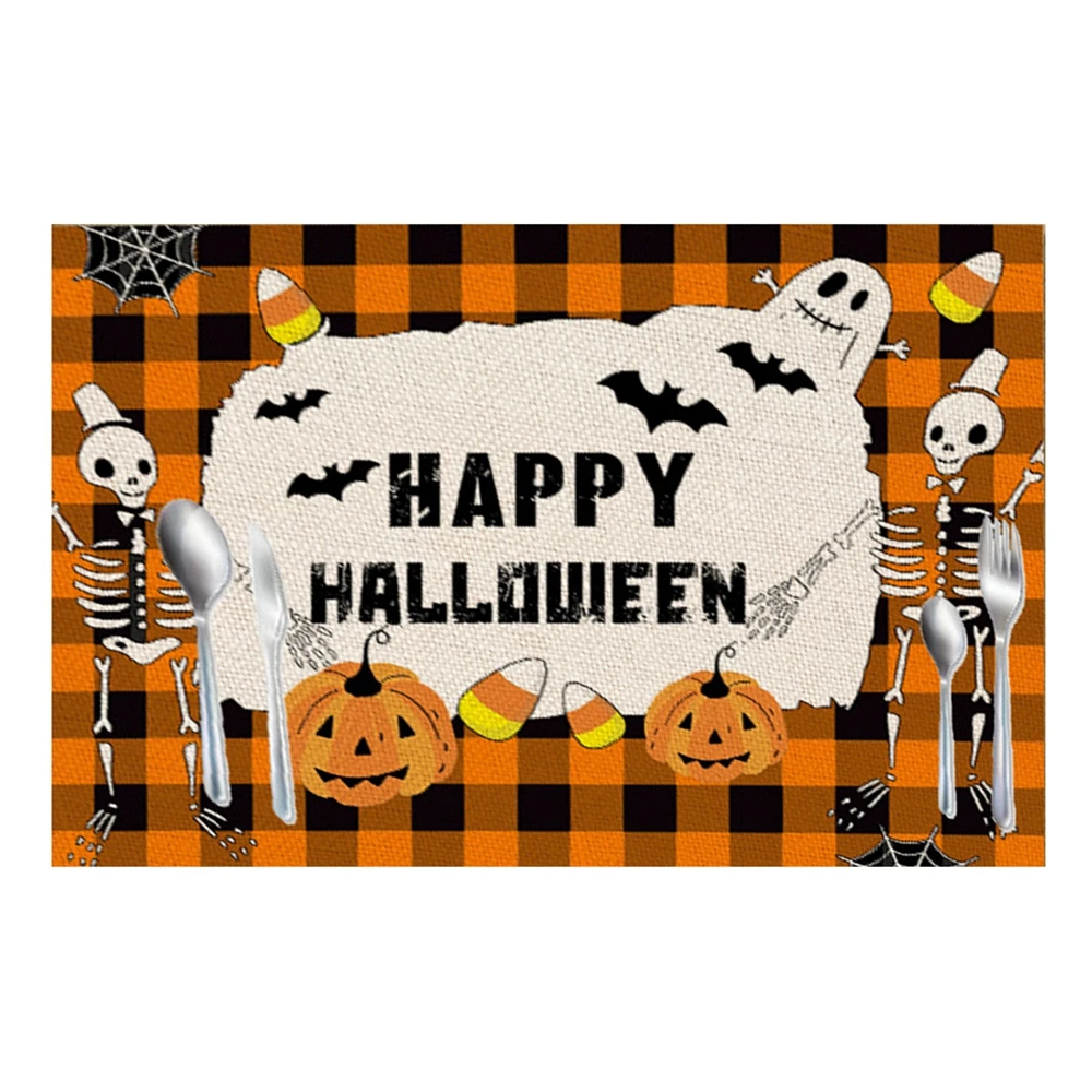 

Halloween Autumn Pumpkin Meal Mat, Ghost Kitchen Mat, Heat-Resistant And Easy To Clean