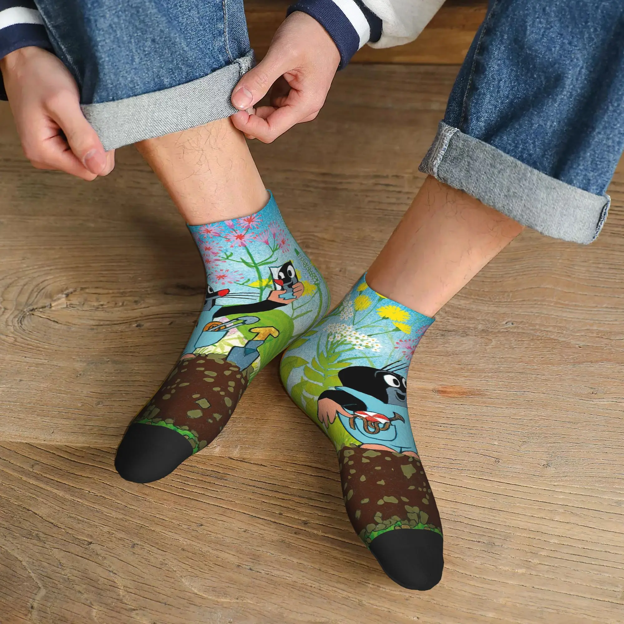 

Всесезонные милые носки Happy Mole Krtek, супер мягкие носки в стиле Харадзюку, повседневные чулки для мужчин и женщин, рождественские подарки