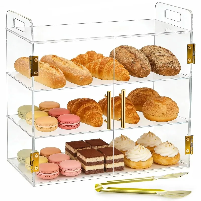 Portable lightweight transparent food pastry display cabinet easy to assemble display cabinet