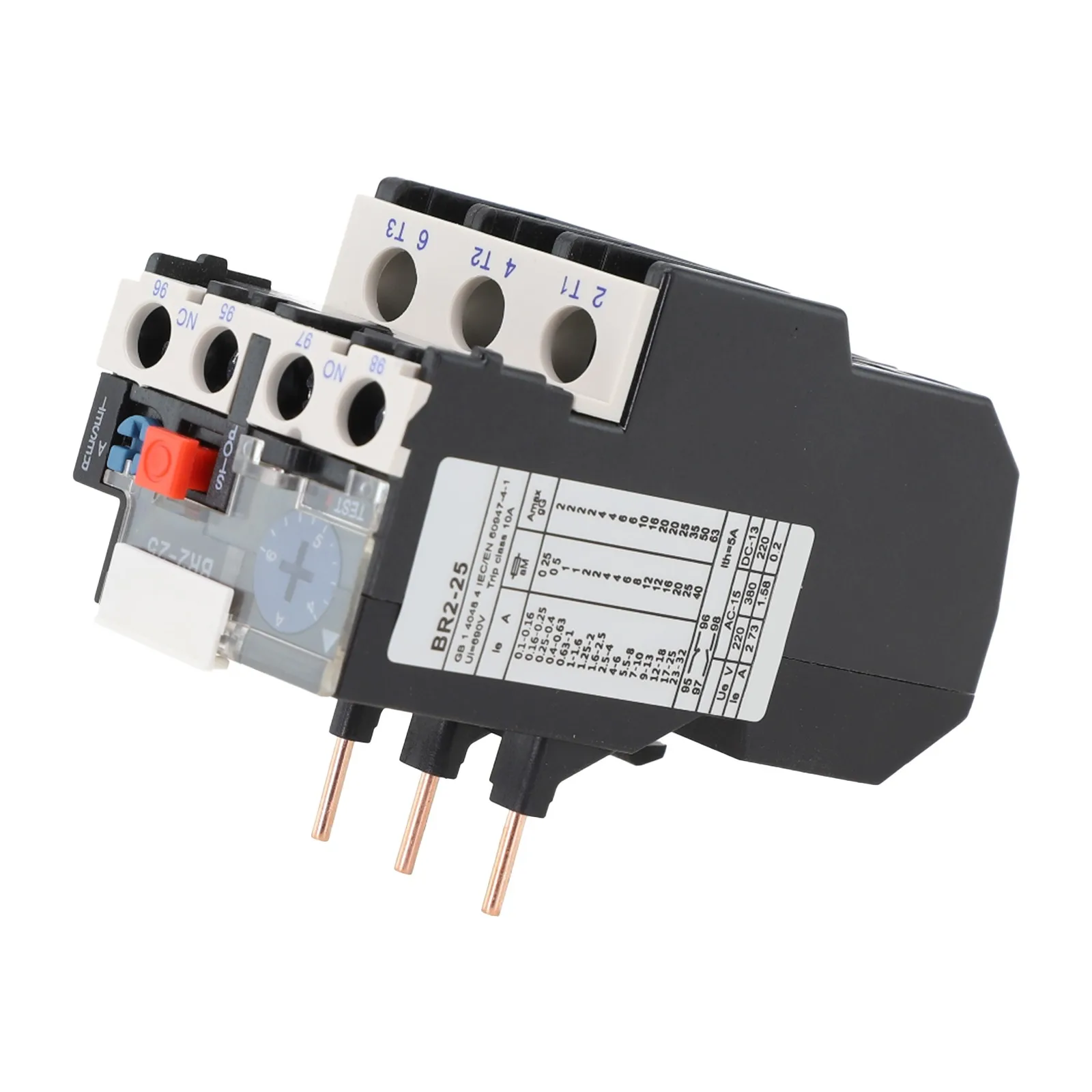 Range From 0.1-25 Amp Thermal Overload Relay 3 Phase FR NR2-25 For Protect Motor For Overload And Phase Loss Protection Of AC