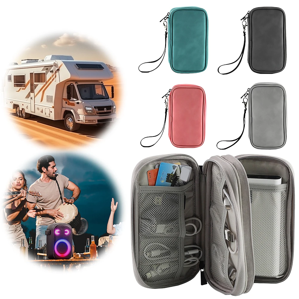 กระเป๋าเดินทางกระเป๋ากันน้ําอุปกรณ์เสริมอิเล็กทรอนิกส์พกพากระเป๋าเดินทางสายกระเป๋าสําหรับสายชาร์จโทรศัพท์หูฟัง