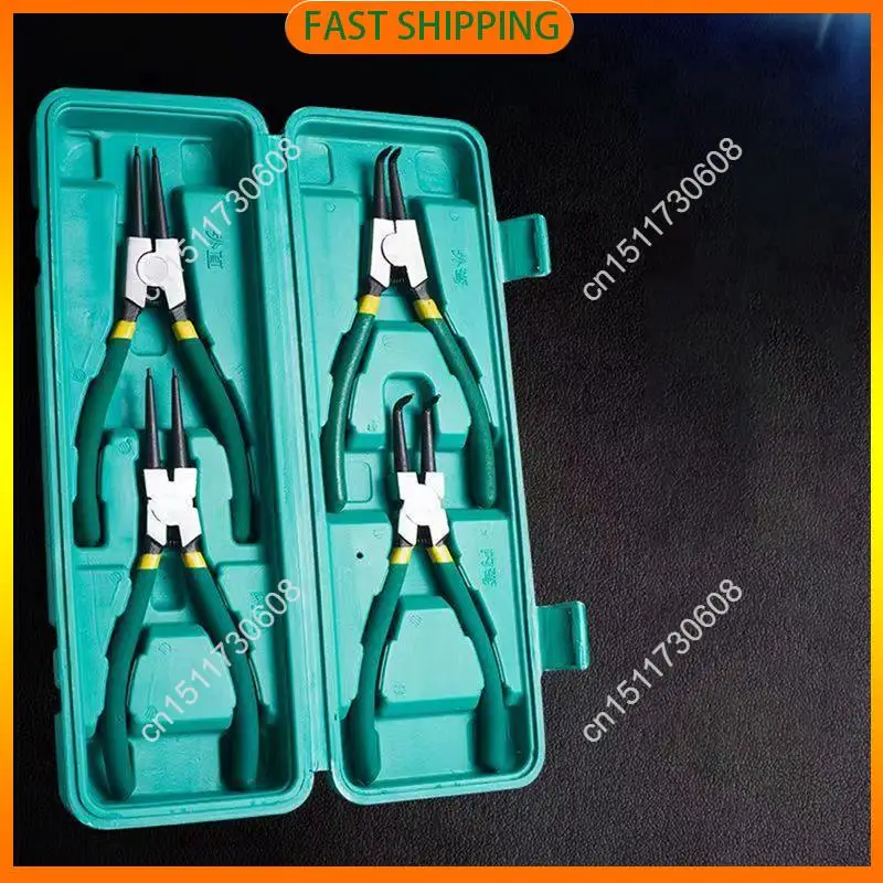 اشتري الآن مجموعة كماشة بحلقة إحكام 7 بوصة مجموعة كماشة منحنية داخلية خارجية متعددة الوظائف أداة إزالة حلقة المفاجئة الاحتفاظ