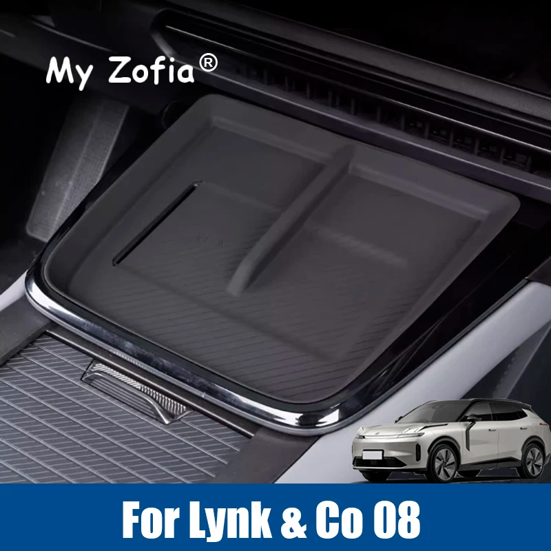 

For Lynk & Co 08 EMP 2025 2026 Car Central Console Wireless Charging Silicone Pad Armrest Storage Box Door Side Storage Box