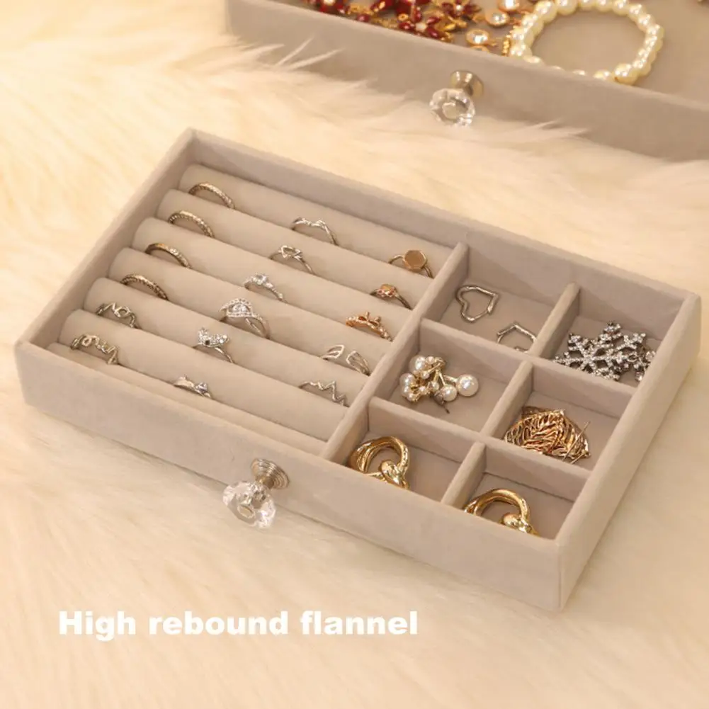 Jewelry Box Corners Jewelry Organizer Jewelry Storage Box with 3 Layers Capacity Velvet Organizer Case for Earrings Rings Corner