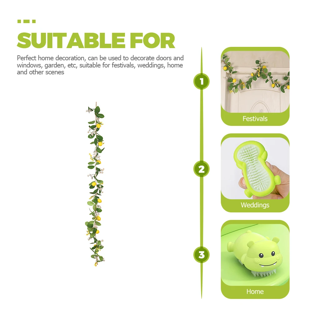 

Artificial Daisy Vine Rattan Lemon Green Leaf Simulated Fresh Daisy Garland Home Wedding Banquet Decoration Fake Hanging Vine