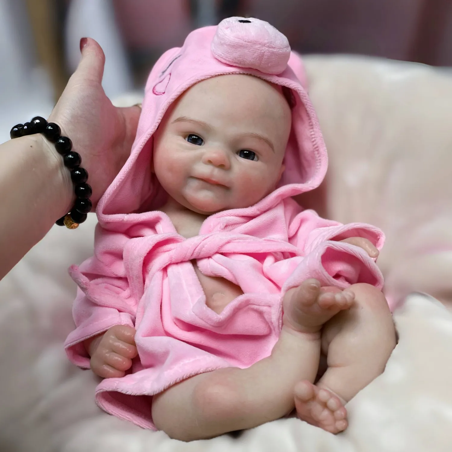 16 بوصة مقاوم للماء فتاة حلوة بيبي مفتوحة الفم اليدوية كامل الجسم لينة الصلبة سيليكون تولد من جديد دمية طفل تولد من جديد Corpo دي سيليكون