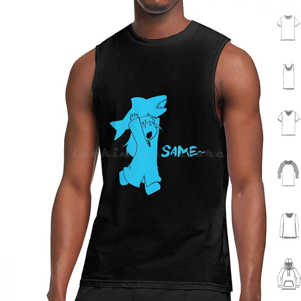 Anime And Manga-Hakase Same~ Tank Tops Vest Sleeveless Weeaboo Anime Manga Nichijou Shinonome Hakase Same Shark Cute Small