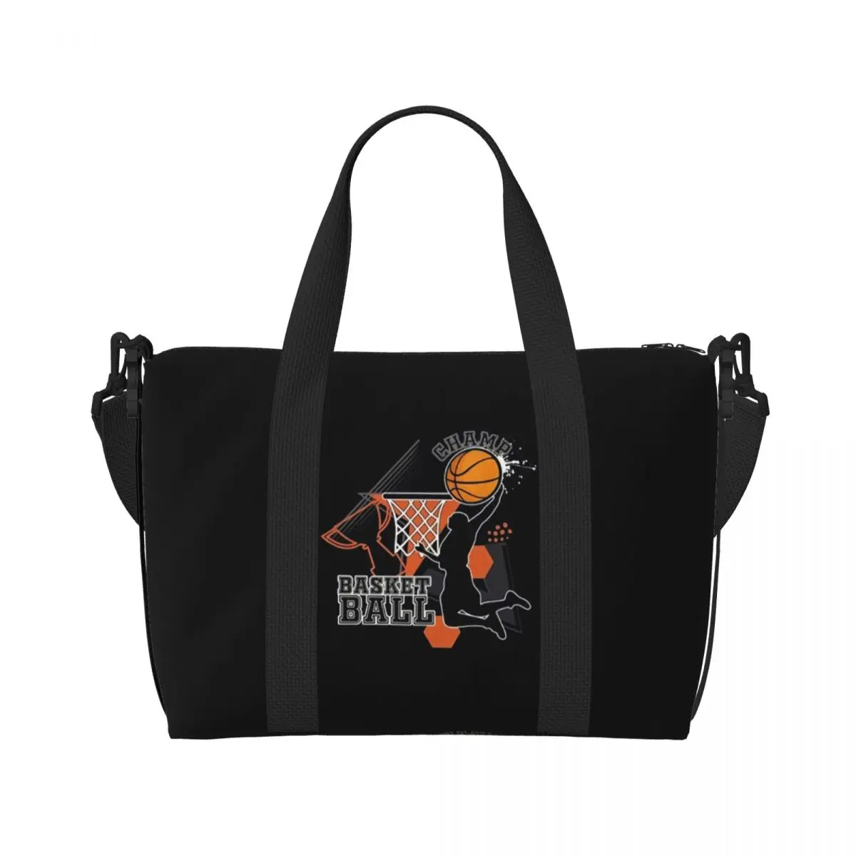 Custom Basketball Dots Round Tote Bag for Women Large Capacity Physical culture Gym Beach Travel Bags