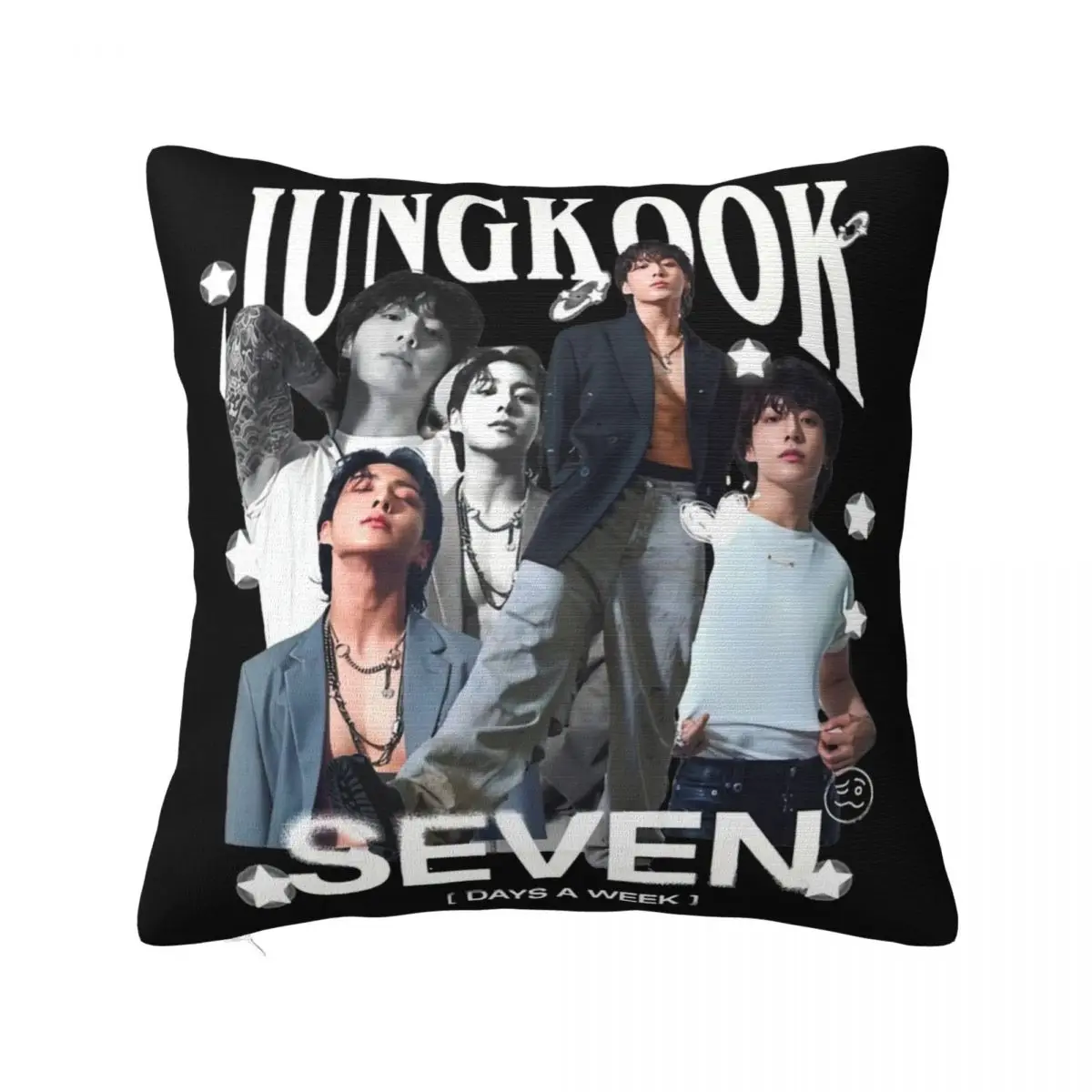 Korea Jungkooks Seven Solo Printed Pillowcases Cushion Cover Pillow Covers Soft and Sweet Bed Decoration Square Multiple Sizes