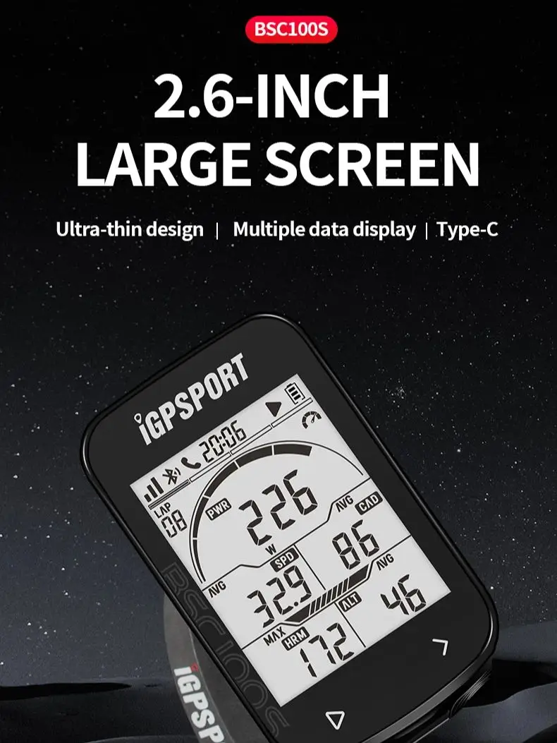 AliExpress NONE iGPSPORT BSC100S Bicycle Computer Cycling GPS Odometer Bike Speedomet Riding Cycling Waterproof Speedometer 2.6inch Large Screen