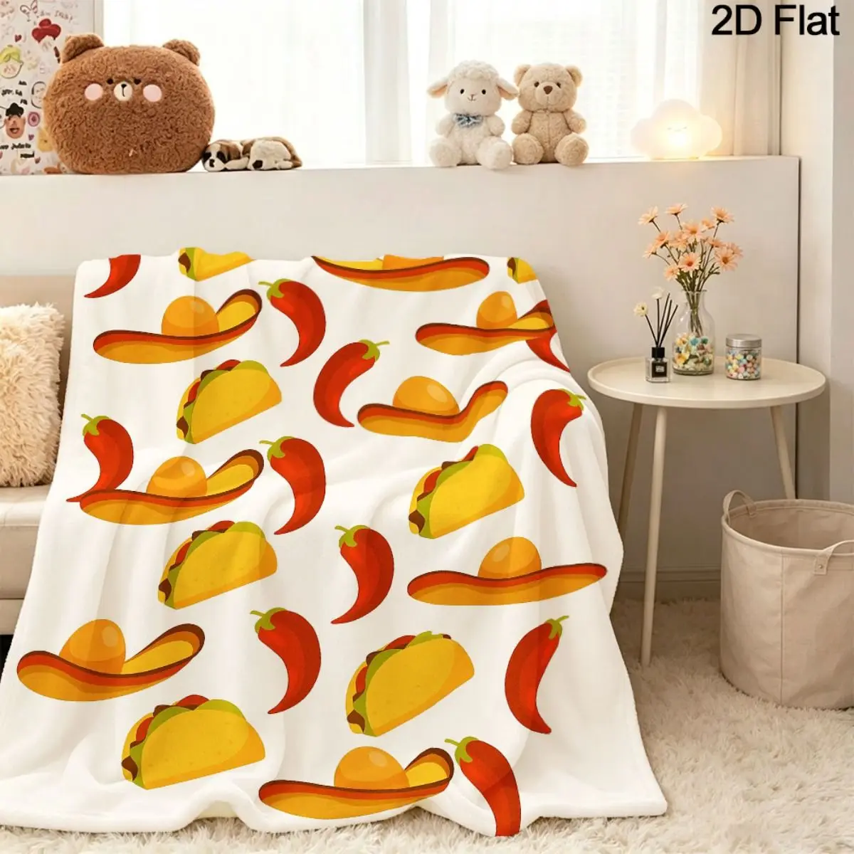 Printed Throw Teal Rose Highland Cow for Couch Bedroom Sofa
