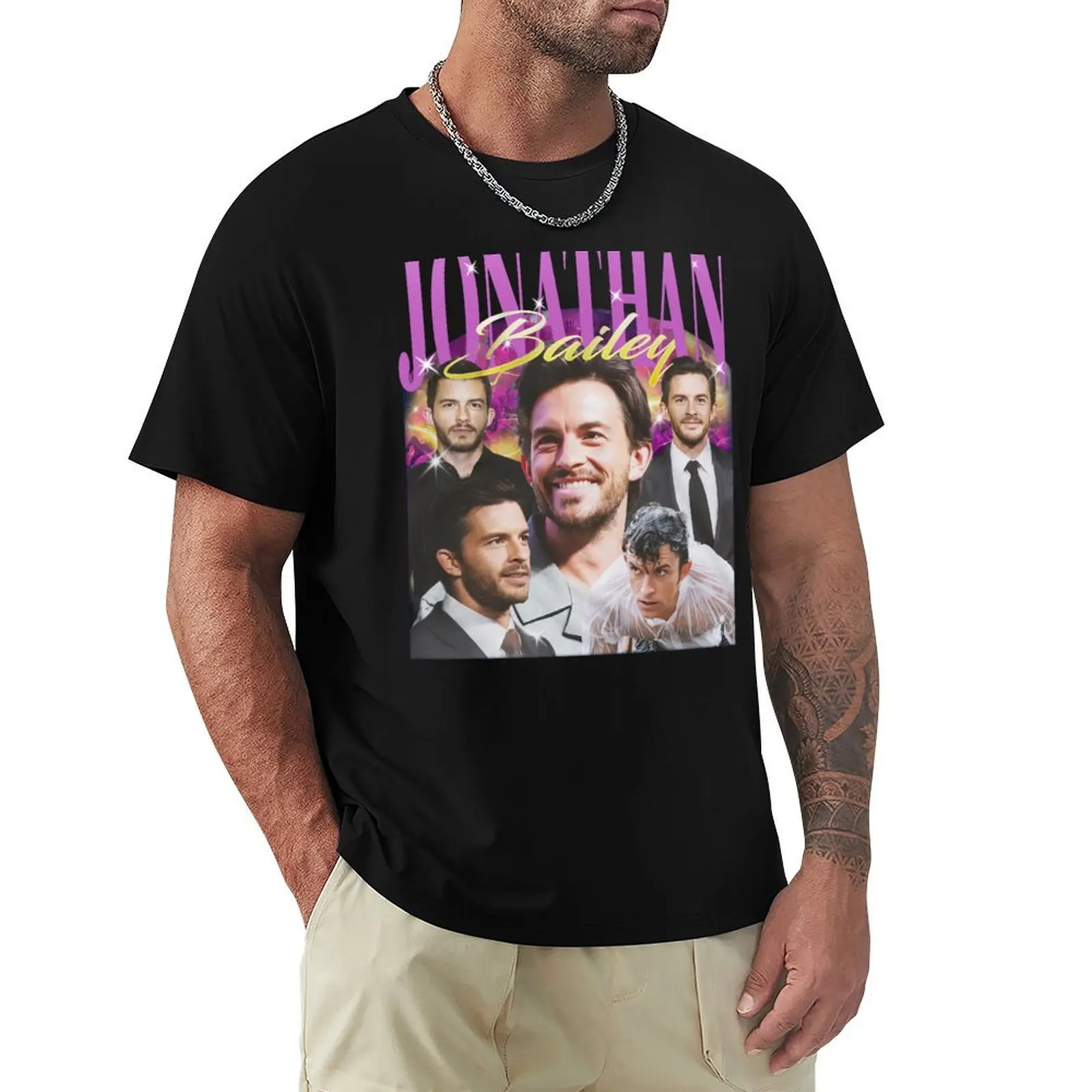 

Jonathan Bailey Vintage T-Shirt blue archive sports fans croswit shirt man rapper graphic tees heavyweight t shirts for men