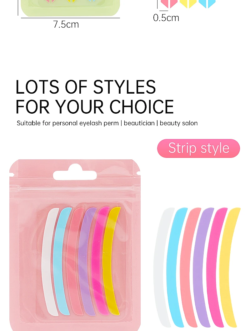 6 stücke wieder verwendbare Silikonst reifen Wimpern verlängerung Patch weiche Dauerwelle Wimpern Locken wickler Augen polster Wimpern lift Klebeband Make-up-Tools – Detail 4