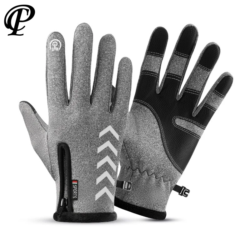 

Зимние велосипедные перчатки, водонепроницаемые, с сенсорным экраном, теплые, водонепроницаемые, на флисовой подкладке, отражение 장갑, уличные противоскользящие мотоциклетные перчатки
