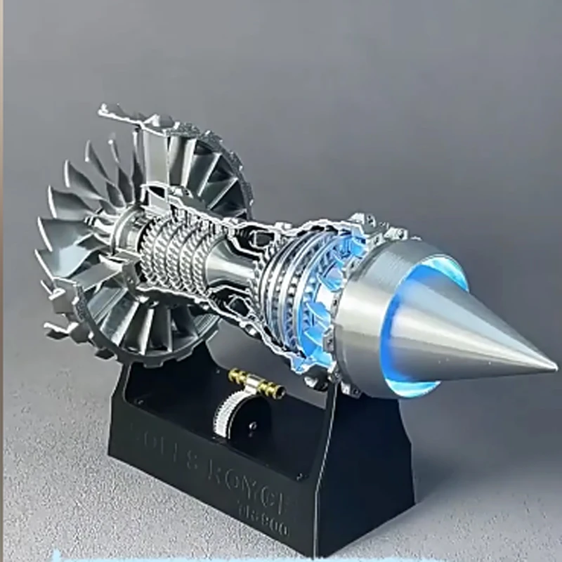 

Модель авиационного электрического турбовентиляторного двигателя TKRC с функцией запуска, настольное украшение с эффектами освещения, подарок на день рождения