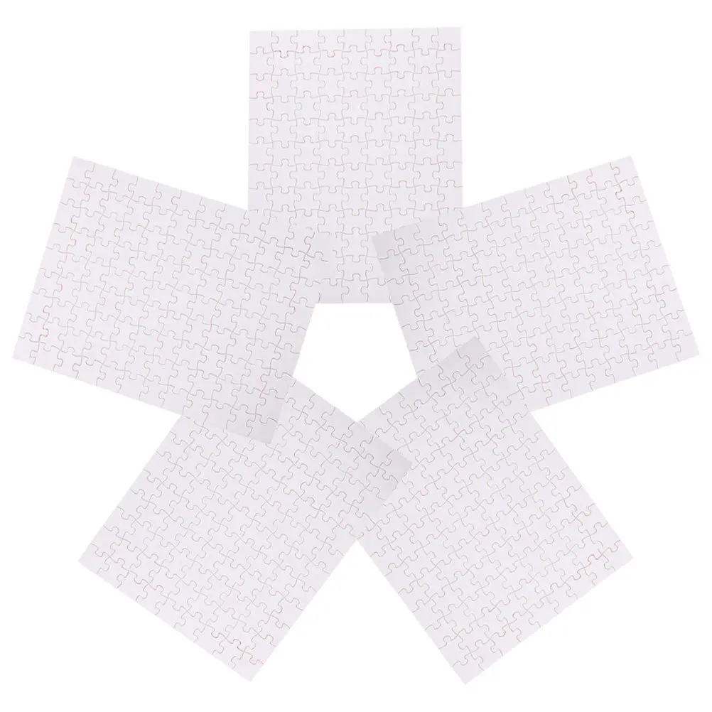 

5 Sheets Unfinished Wooden Sublimation Puzzle Blanks Heat Transfer DIY Puzzle for Custom Photos Lovers Friends Gifts Cognitive