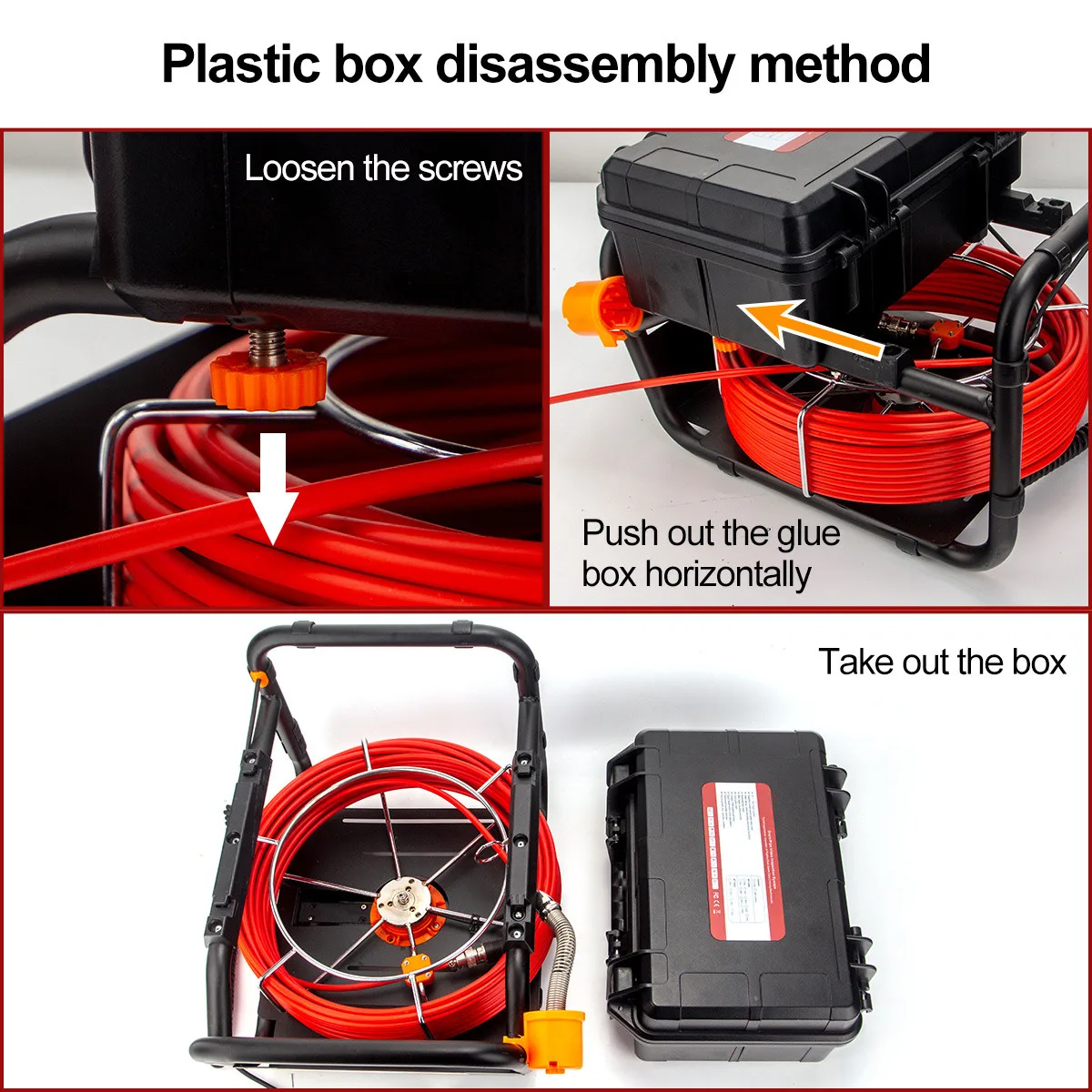 กล้องตรวจสอบท่อแบบปรับระดับอัตโนมัติ พร้อมเครื่องส่งสัญญาณ 512HZ หน้าจอสัมผัส HD ขนาด 10.1 นิ้ว พร้อม DVR 16GB บันทึกวิดีโอแบบอนาล็อก