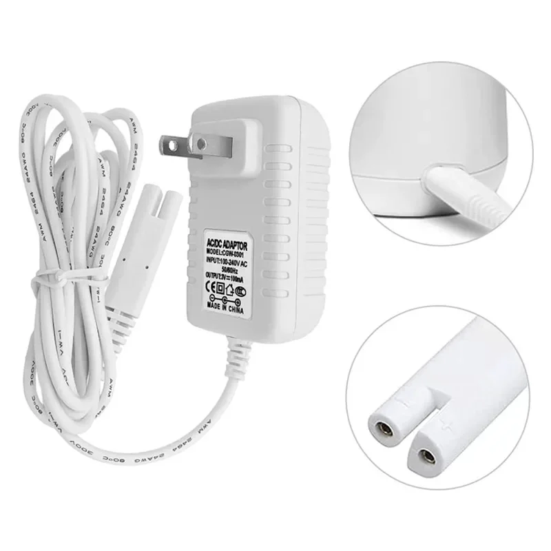 EU/US Charger For Waterpik WP360 WP360W WP462 WP462W WP450 WP450W WP450EC WP462EC Power Cord Two Prong Adapter