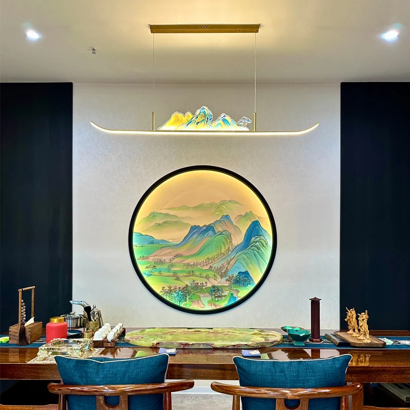 Enamel tea room hanging new Chinese bar counter long Zen minimalist Chinese style