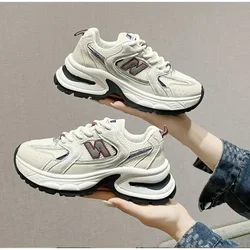 2024 New Women's Luxury Thick Sole Sneakers Fashion Sneakers Women's Mesh Breathable Thick Sole Tennis Vulcanized Shoes