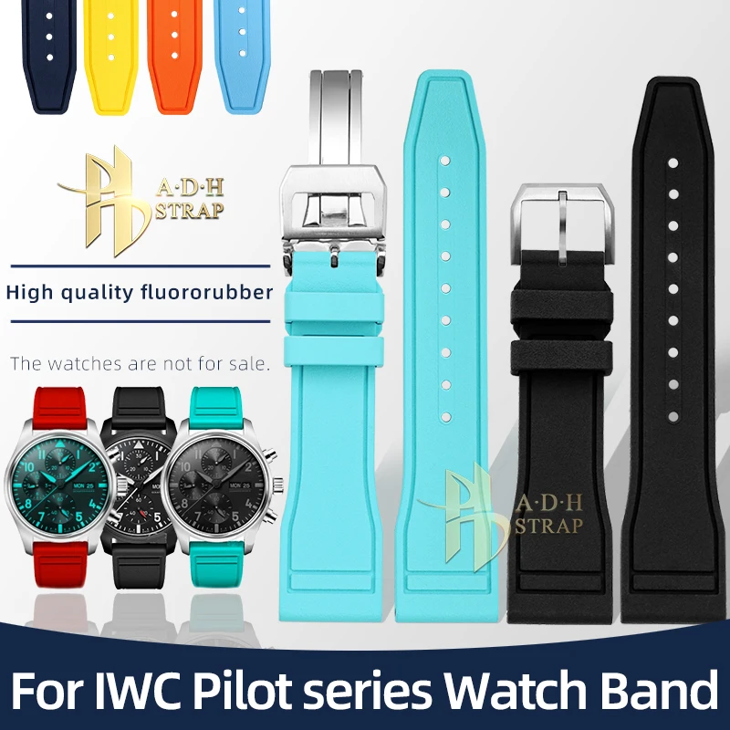 Correa de Fluororubber de alta calidad para IWC Pilot IW388114 /108 IW38940 Mark 17/18/20, banda de reloj de goma de 20/21/22mm, pulsera para hombre