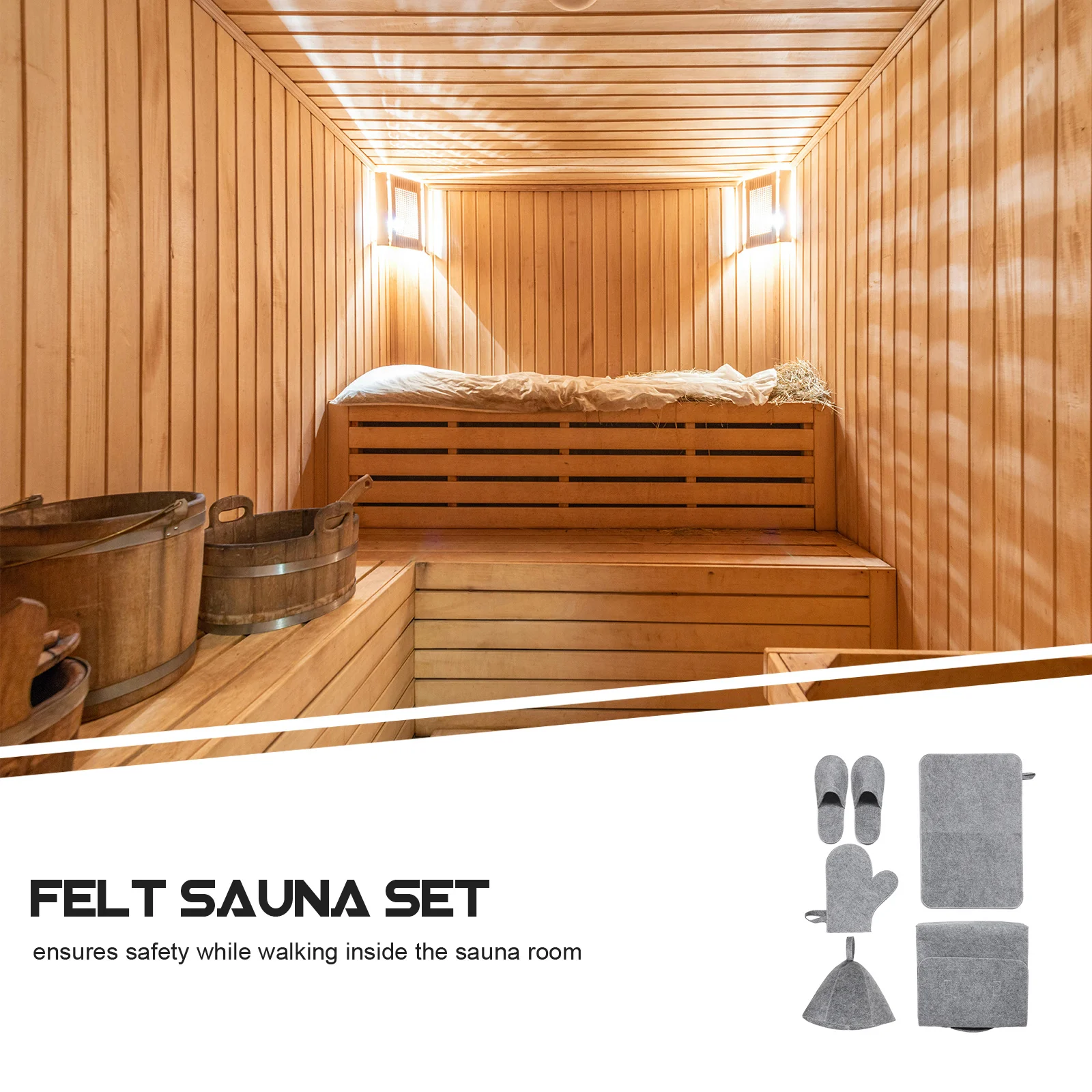 1 مجموعة ورأى ساونا كيت مع النعال حقيبة وسادة قفازات غطاء وسادة مقعد القدم حماية اليد حمام أساسيات ارتداء مقاومة